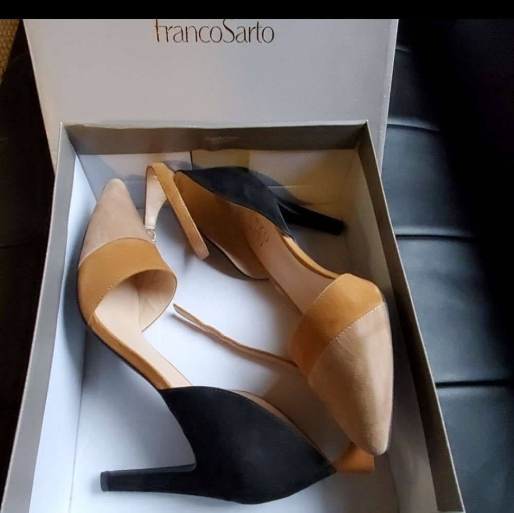 Franco Sarto color block heels 9.5 IN BOX